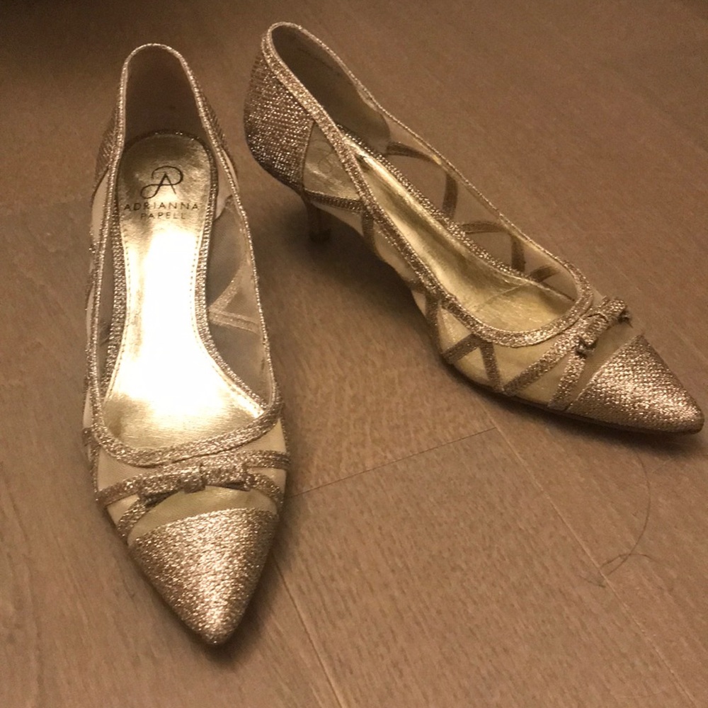 Champagne kitten heels